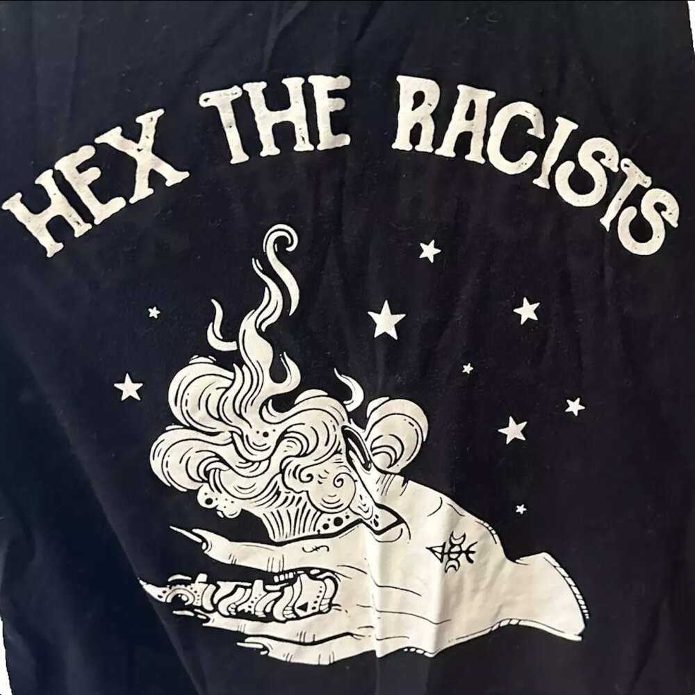 Hex The Racists Racerback Tank Top by independent artist, Barely Worn!